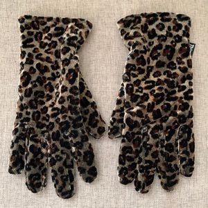 Leopard velvet gloves